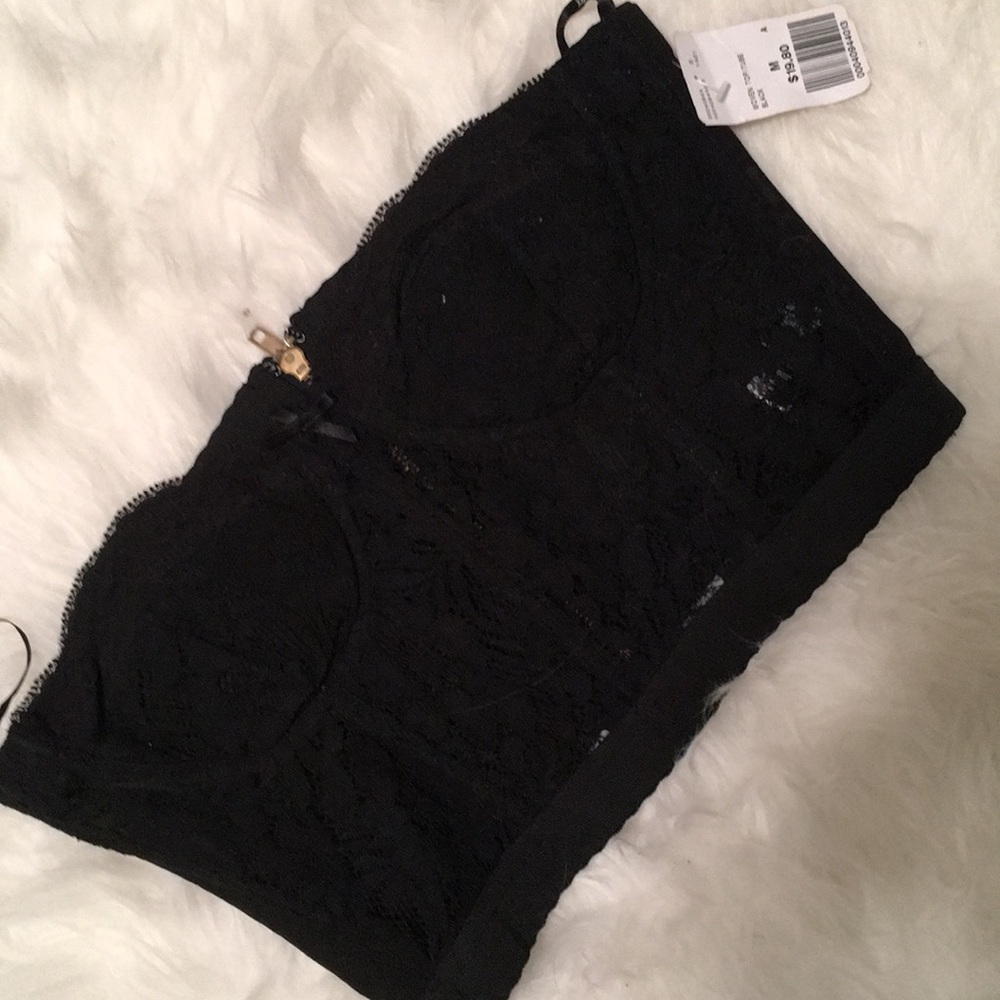 Lace front bustier crop